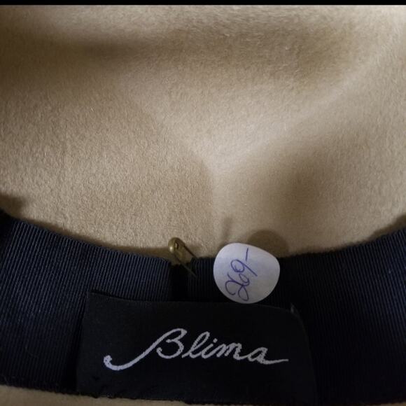 Upper Class Hats by Blima Camel Wide Brim Designer Hat Long Feather Accent main image 5